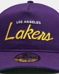 New Era Los Angeles Lakers Script Old Golfer Snapback Purple -Mitchell & Ness Shop 195131791214 default 0060