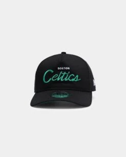 New Era Boston Celtics Coach Script Old Golfer Snapback Black