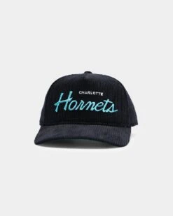 New Era Charlotte Hornets "Black Cord" Old Golfer Snapback Black