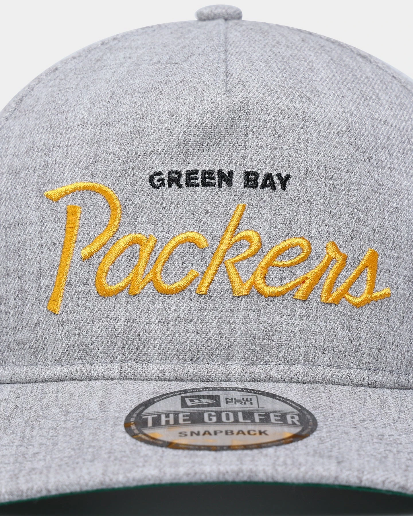 New Era Green Bay Packers Script Old Golfer Snapback Heather Grey New Era Green Bay Packers Script Old Golfer Snapback Heather Grey -Mitchell & Ness Shop 195853066409 default 0060