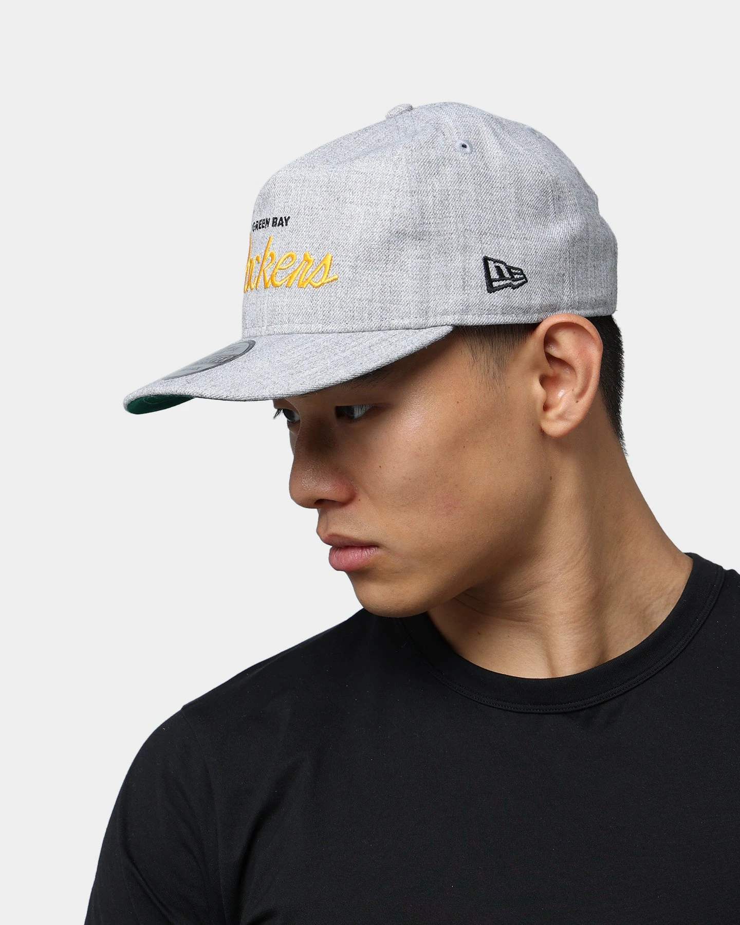 New Era Green Bay Packers Script Old Golfer Snapback Heather Grey New Era Green Bay Packers Script Old Golfer Snapback Heather Grey -Mitchell & Ness Shop 195853066409 mens 0100