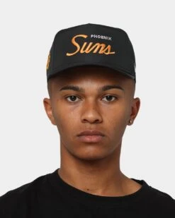 New Era Phoenix Suns 'Black Team Script' Prolight Team Golfer Black -Mitchell & Ness Shop 196174512941 mens 0011