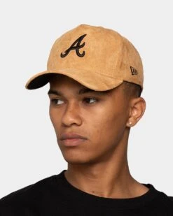 New Era Atlanta Braves 'Winter Wheat Suede' 9FORTY K-Frame Strapback Wheat -Mitchell & Ness Shop 196174909727 mens 0100