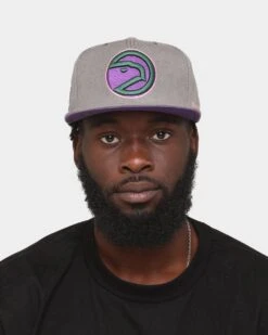 Mitchell & Ness Atlanta Hawks 'From Dusk' Fitted Grey -Mitchell & Ness Shop 196294377536 mens 0100