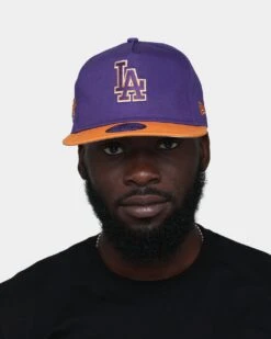 New Era Los Angeles Dodgers "Purple Valley" Old Golfer Snapback Purple/Orange -Mitchell & Ness Shop 196313044050 mens 0011