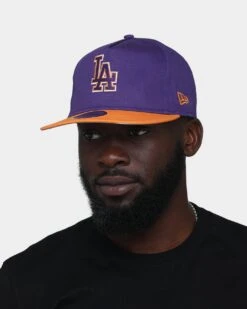 New Era Los Angeles Dodgers "Purple Valley" Old Golfer Snapback Purple/Orange -Mitchell & Ness Shop 196313044050 mens 0100