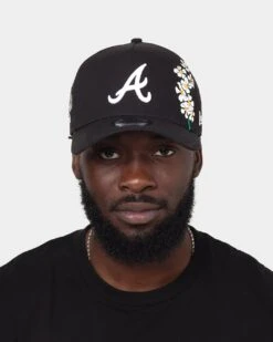New Era Atlanta Braves 'Flower' 9FORTY A-Frame Snapback Black/Floral -Mitchell & Ness Shop 196313702486 mens 0031