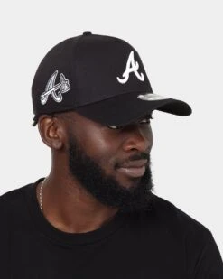 New Era Atlanta Braves 'Flower' 9FORTY A-Frame Snapback Black/Floral -Mitchell & Ness Shop 196313702486 mens 0032