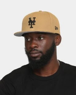 New Era New York Mets 'Wheat' 59FIFTY Fitted Wheat/Black -Mitchell & Ness Shop 196313704572 mens 0100