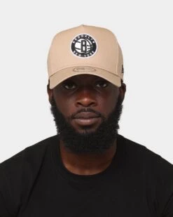 New Era Brooklyn Nets 'Camel Black White' 9FORTY K-Frame Snapback Camel/Black -Mitchell & Ness Shop 196313861084 mens 0100