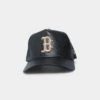 New Era Boston Red Sox "Black Tan PU Leather" 9FORTY K-Frame Snapback Black/Tan