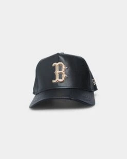 New Era Boston Red Sox "Black Tan PU Leather" 9FORTY K-Frame Snapback Black/Tan