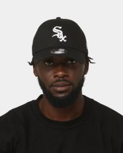New Era Chicago White Sox 9FORTY Casual Strapback Black/White -Mitchell & Ness Shop 196819011709 mens 0100
