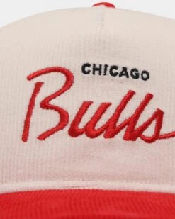 New Era Chicago Bulls 'Chrome Corduroy Throwback Script' Golfer Snapback Chrome White -Mitchell & Ness Shop 197215840184 default 0050