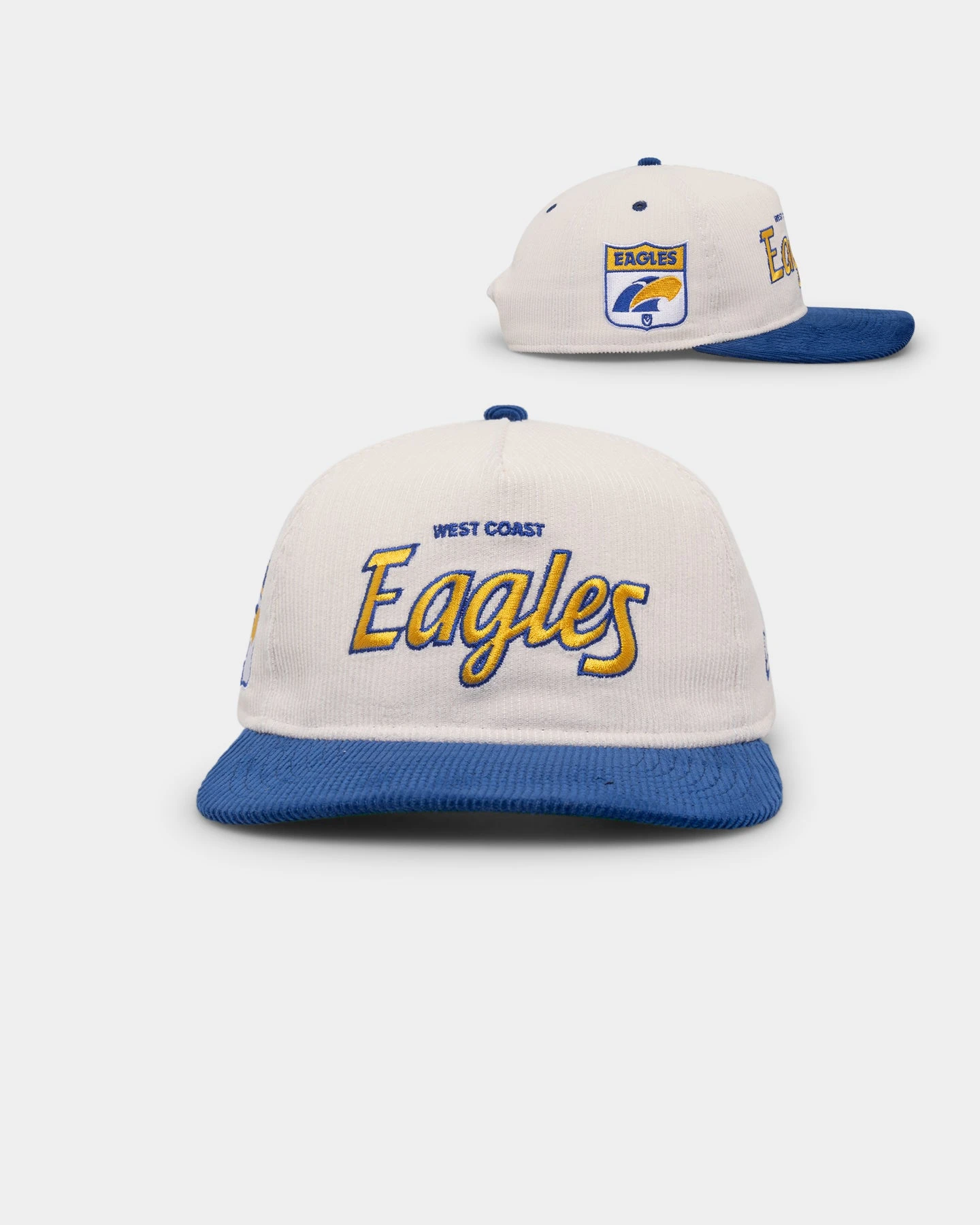 New Era West Coast Eagles "AFL Cord Script" Golfer Snapback Chrome/OTC New Era West Coast Eagles "AFL Cord Script" Golfer Snapback Chrome/OTC -Mitchell & Ness Shop 197707377372 default 0010