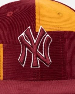 New Era New York Yankees 'Maroon Patchwork Corduroy' 59FIFTY Fitted Maroon/Yellow -Mitchell & Ness Shop 197883879424 default 0050