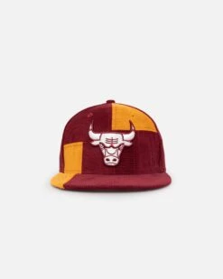 New Era Chicago Bulls 'Maroon Patchwork Corduroy' 59FIFTY Fitted Maroon/Yellow