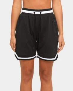 Saint Morta Men's Icon Mesh Basketball Short Black/White -Mitchell & Ness Shop 4454569097746 womens 0050