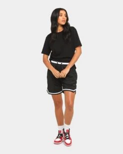 Saint Morta Men's Icon Mesh Basketball Short Black/White -Mitchell & Ness Shop 4454569097746 womens 0090