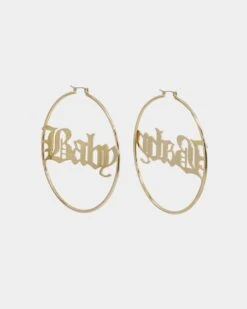 Raising Hell Women's 'Baby' Hoop Earrings Gold -Mitchell & Ness Shop 4454569467617 default 00030
