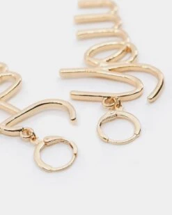 Raising Hell Women's FK Earrings Gold -Mitchell & Ness Shop 4454569467631 default 00060