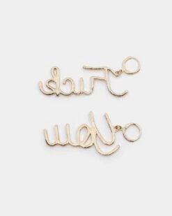 Raising Hell Women's FK Earrings Gold -Mitchell & Ness Shop 4454569467631 default 00070