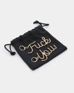 Raising Hell Women's FK Earrings Gold -Mitchell & Ness Shop 4454569467631 default 00080