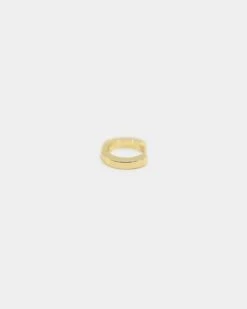 Raising Hell Women's 2mm Iced Huggie Earring Iced Gold -Mitchell & Ness Shop 4454569768349 default 00070