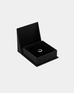 Raising Hell Women's 2mm Iced Huggie Earring Iced White Gold -Mitchell & Ness Shop 4454569768356 default 00090