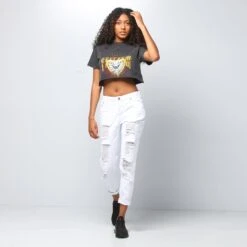 Nana Judy Women's Nash Crop Tee Vintage Black -Mitchell & Ness Shop 9343371160883 normal 0070