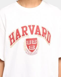 NATIONAL COLLEGIATE ATHLETIC ASSC Harvard University Team Arch Logo Vintage T-Shirt Vintage White -Mitchell & Ness Shop 9353380255777 womens 0040