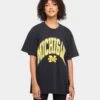 NATIONAL COLLEGIATE ATHLETIC ASSC Michigan Wolverines High Arch Logo Vintage T-Shirt Vintage Black -Mitchell & Ness Shop 9353380257740 womens 0010